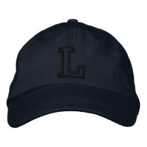 "L" Small Athletic Letter embroidered hats