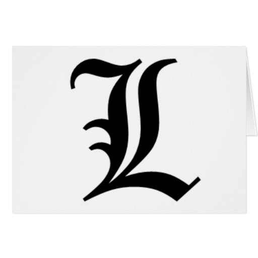 L-text Old English Greeting Cards | Zazzle