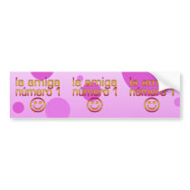 La Amiga Número 1 in Spanish Flag Colors for Girls Bumper Stickers