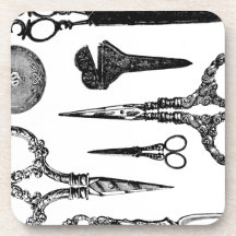 La antigüedad Scissors la ilustración Posavaso