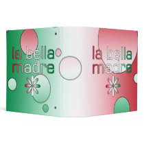 La Bella Madre Italy Flag Colors Pop Art Vinyl Binder