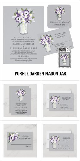 La Bella Rue ~ Purple Garden Mason Jar