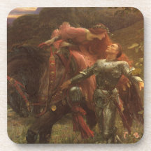 La Belle Dame sans Merci, Dicksee, Victorian Art Beverage Coasters