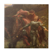 La Belle Dame sans Merci, Dicksee, Victorian Art Ceramic Tile