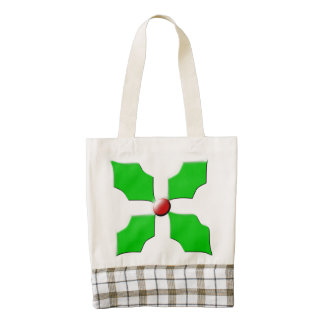 La bolsa de asas del acebo de las Felices Navidad Bolsa Tote Zazzle HEART