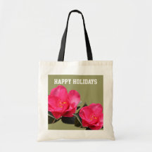 la camelia rosada florece buenas fiestas bolsas