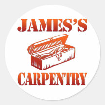 La carpintería de James Pegatina Redonda