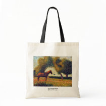 La Charette Attelée By Seurat Georges Canvas Bag