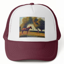 La Charette Attelée By Seurat Georges Mesh Hats