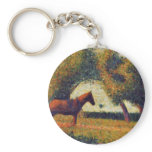 La Charette Attelée By Seurat Georges Keychains
