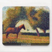 La Charette Attelée By Seurat Georges Mousepads