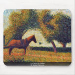 La Charette Attelée By Seurat Georges Mousepads