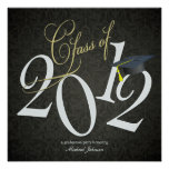 La clase de 2012 invita (negro/la plata metalizada anuncio