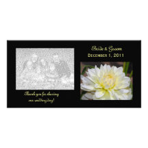 La dalia blanca divina le agradece las tarjetas de tarjeta fotográfica personalizada