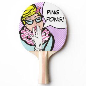 La-Di-Da Lady Pop Art Ping Pong Paddle