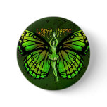 La Fee Verte With Wings Outspread Pinback Button
