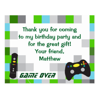 La fiesta de cumpleaños del camión del videojuego postales