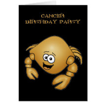 La fiesta de cumpleaños del cangrejo del dibujo an tarjetas