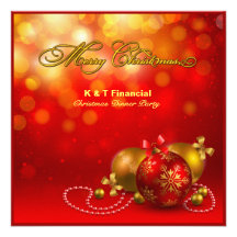 La fiesta de Navidad elegante del rojo y del oro i Comunicado Personalizado