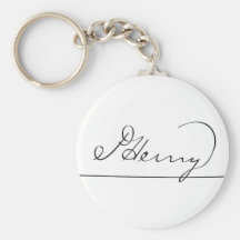 La firma americana de Patrick Henry del fundador Llavero Personalizado