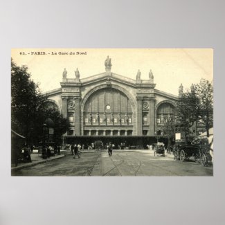 La Gare du Nord Paris, France c1905 Vintage print