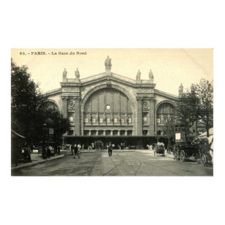 La Gare du Nord Paris, France c1905 Vintage print