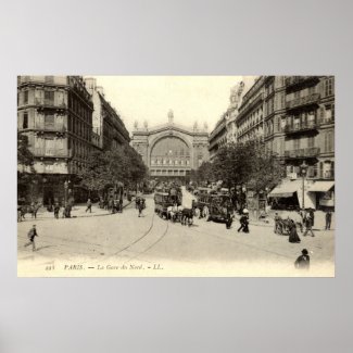 La Gare du Nord Paris, France c1905 Vintage print