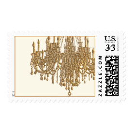 La Gold Chandelier Postage Stamps stamp