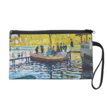 La Grenouillere Claude Monet fine art painting Wristlet Purses