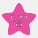 La Hija Número 1 en colores de la bandera american Calcomania Cuadrada Personalizada
