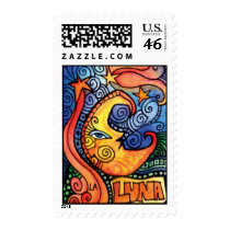 La Luna / The Moon Loteria Postage