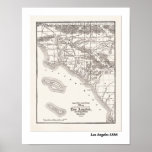 LA Map from 1886 Print
