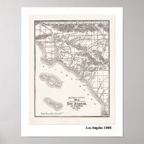 LA Map from 1886 Print
