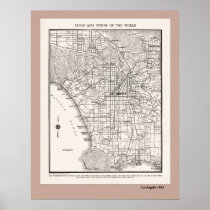 LA Map from 1925 Print