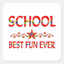La mejor diversión de la escuela pegatina