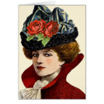 La Mode Lady In Red Blank Card
