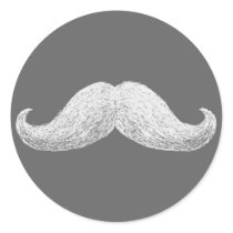 La Moustache (Dark) Round Sticker