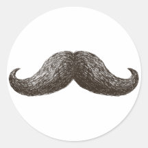 La Moustache (Light) Round Stickers