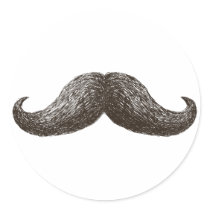 La Moustache (Light) Round Stickers