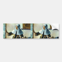 La mujer joven de Vermeer con una jarra Ca 1665 de Etiqueta De Parachoque