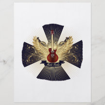 La música oscila el modelo azul guitar.png rojo tarjeta publicitaria