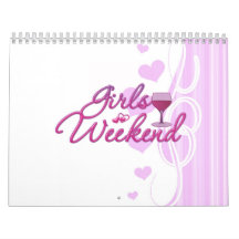 la noche del fin de semana de los chicas hacia fue calendario de pared