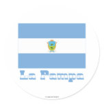 La Pampa flag with name Round Stickers