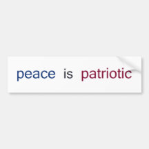 la paz es patriótica pegatina de parachoque