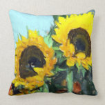 La peinture impressionniste de tournesol pillows