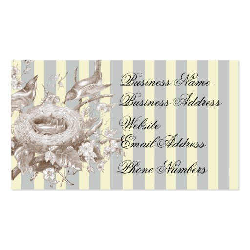 La Petite Famille on blue and cream background Business Card Template (front side)