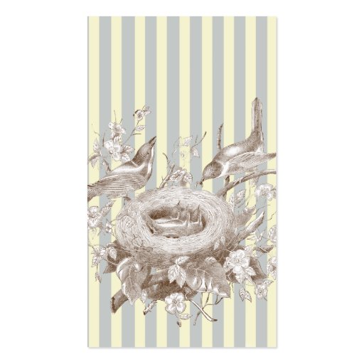 La Petite Famille on blue and cream Swing tag Business Cards