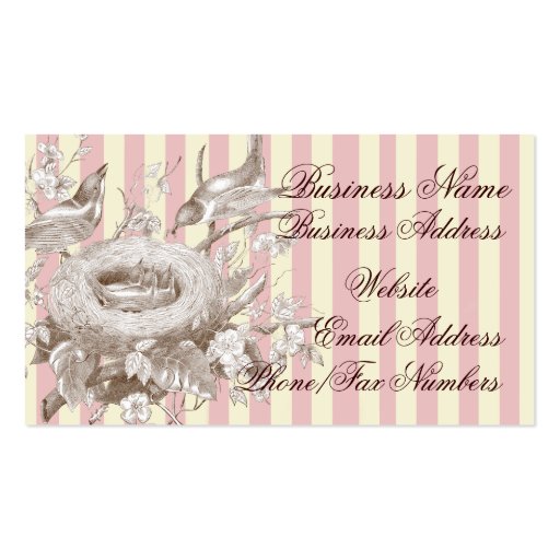 La Petite Famille on pink and cream and gold Business Cards (front side)