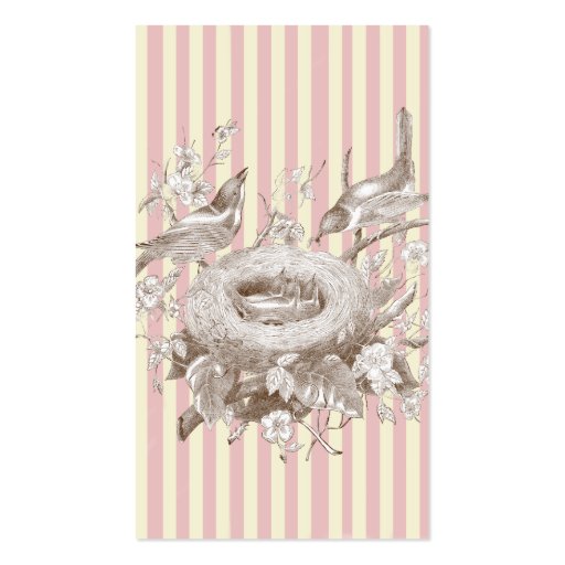 La Petite Famille on pink and cream Swing tag Business Card (front side)