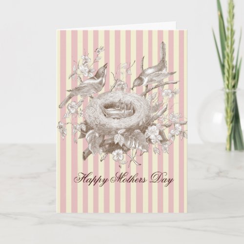 La Petite Famille, pink and cream, Mothers Day Card